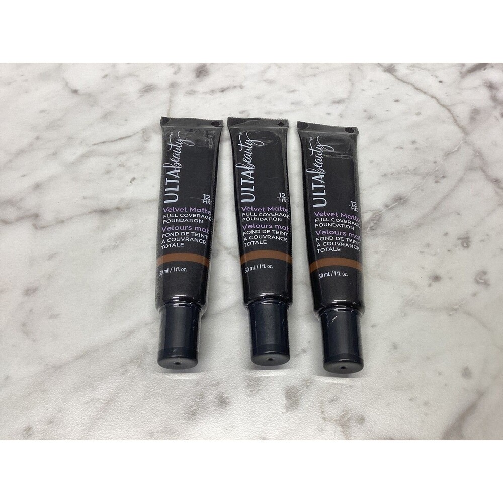 3x ULTA Beauty Velvet Matte Full Coverage Foundation Deep Neutral 30ml Each NEW